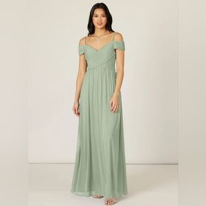 Azazie Aja Dress, Size 4, Dusty Sage
